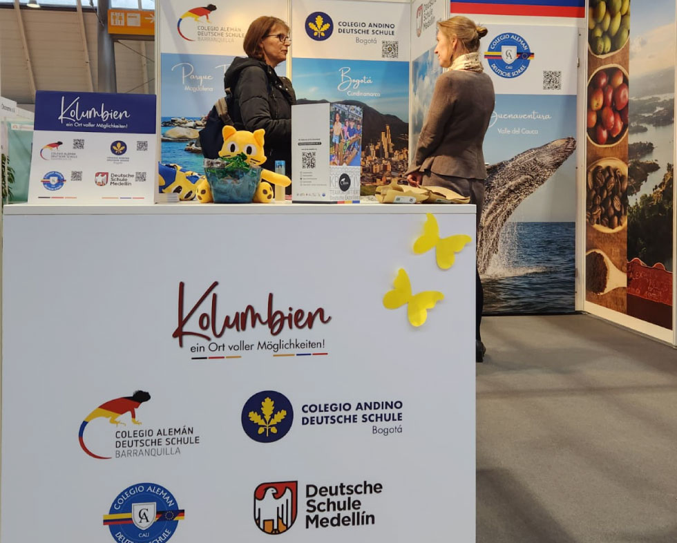 Asuntos alemanes, colegio andino trámites alemanes presencia en feria de educación en Alemania acompañamiento a profesores alemanes que vienen a Colombia