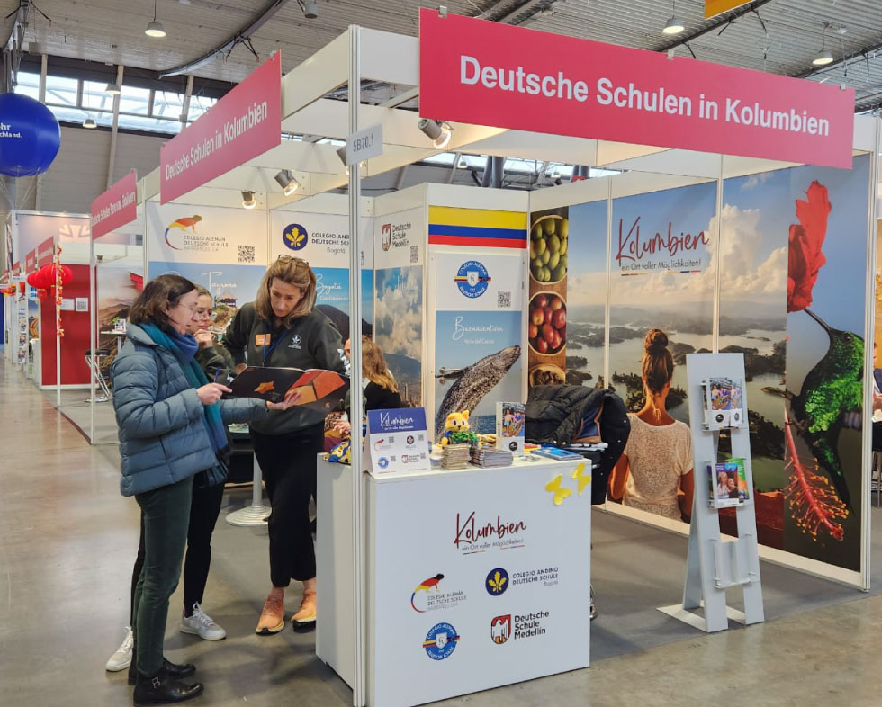 Asuntos alemanes, colegio andino trámites alemanes presencia en feria de educación en Alemania acompañamiento a profesores alemanes que vienen a Colombia