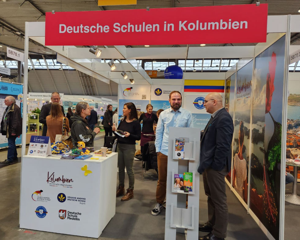 Asuntos alemanes, colegio andino trámites alemanes presencia en feria de educación en Alemania acompañamiento a profesores alemanes que vienen a Colombia